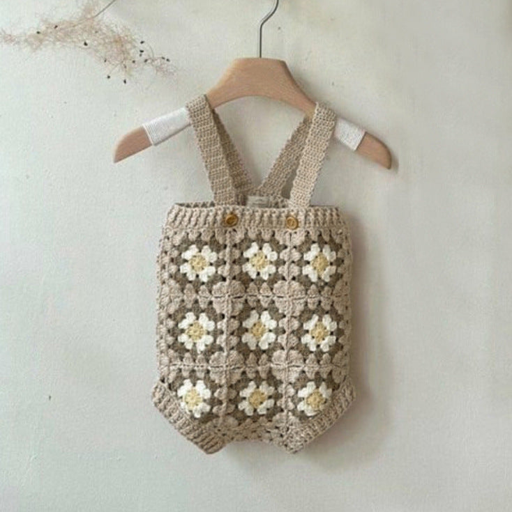 Spring Arrival Baby Girls Vintage Geometric Pattern Sleeveless Strap Bodysuit, MyKids-USA®, Bodysuits, MyKids-USA - Size/Age - 66 (3-6M) - Color - Apricot -  -  - TR2601271130-A.