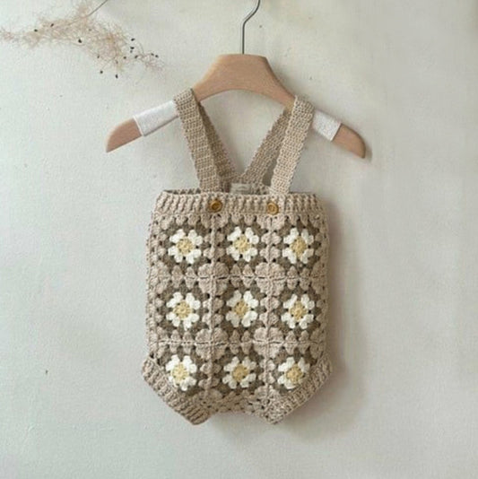 Spring Arrival Baby Girls Vintage Geometric Pattern Sleeveless Strap Bodysuit, MyKids-USA®, Bodysuits, MyKids-USA - Size/Age - 66 (3-6M) - Color - Apricot -  -  - TR2601271130-A.