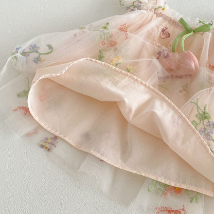 Summer Arrival Baby Girls Fly Sleeves Flowers Pattern Tulle Dress with Hat, MyKids-USA®, Baby & Children's Dresses, MyKids-USA -  -  -  -  -  -  - .