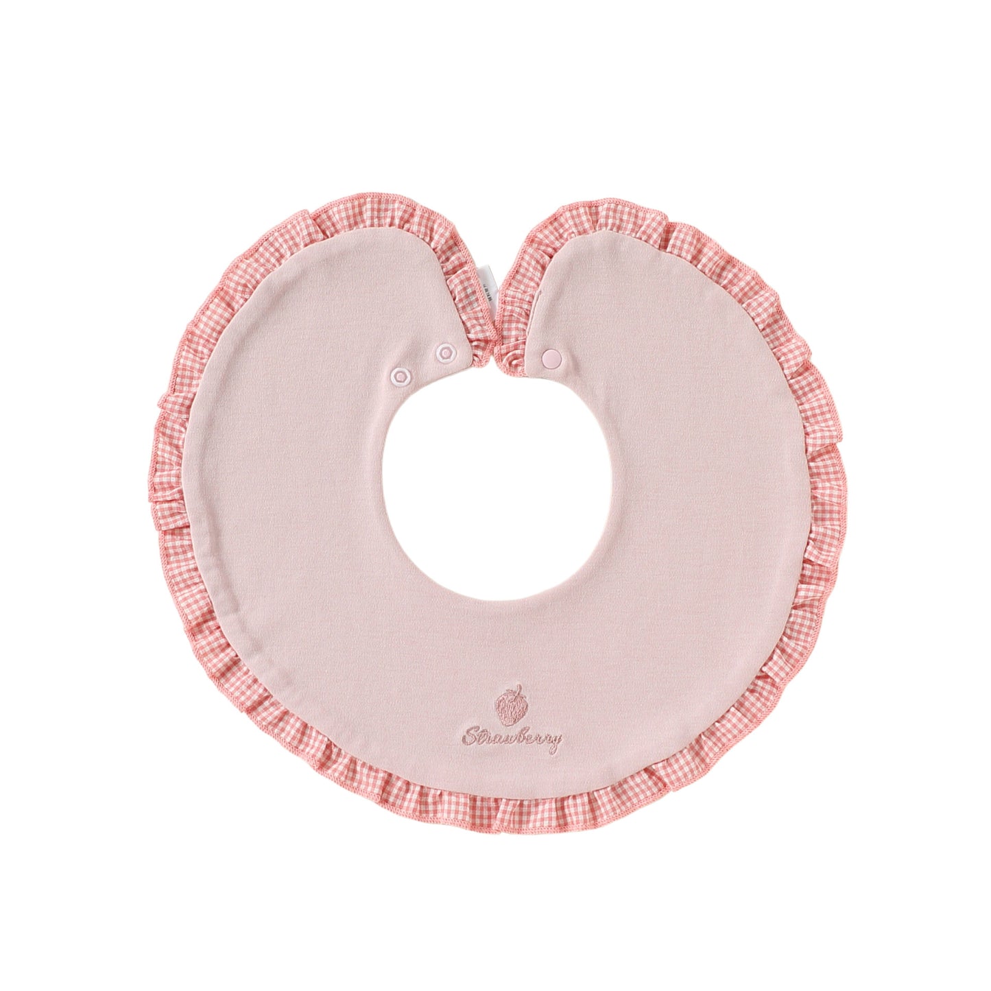 Adorable Fruits Embroidered Pattern Snap-on Round Shaped Bib