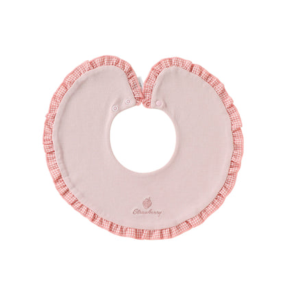 Adorable Fruits Embroidered Pattern Snap-on Round Shaped Bib