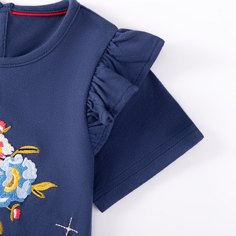 Summer Arrival Flowers Pattern Short Sleeves Dress for Stylish Girls, MyKids-USA®, Baby & Toddler Dresses, MyKids-USA -  -  -  -  -  -  - .