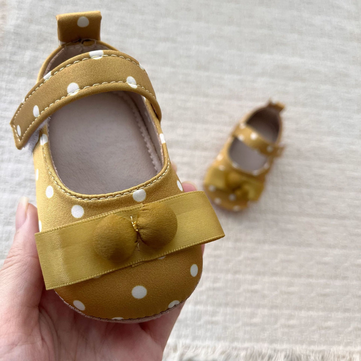 MyKids-USA® Baby Girl Dots Pattern Soft Sole Shoes