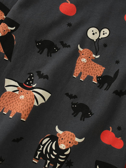 MyKids-USA® Baby Kids Halloween Cartoon Pattern Long Sleeves Top and Pants Casual Clothing Set