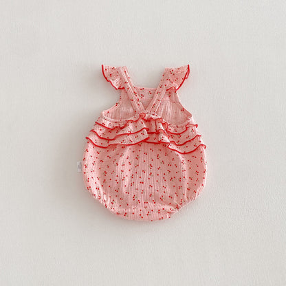 Design Summer Baby Kids Girls Sleeveless Flowers and Fruits Pattern Strap Bodysuit, MyKids-USA®, Bodysuits, MyKids-USA -  -  -  -  -  -  - .