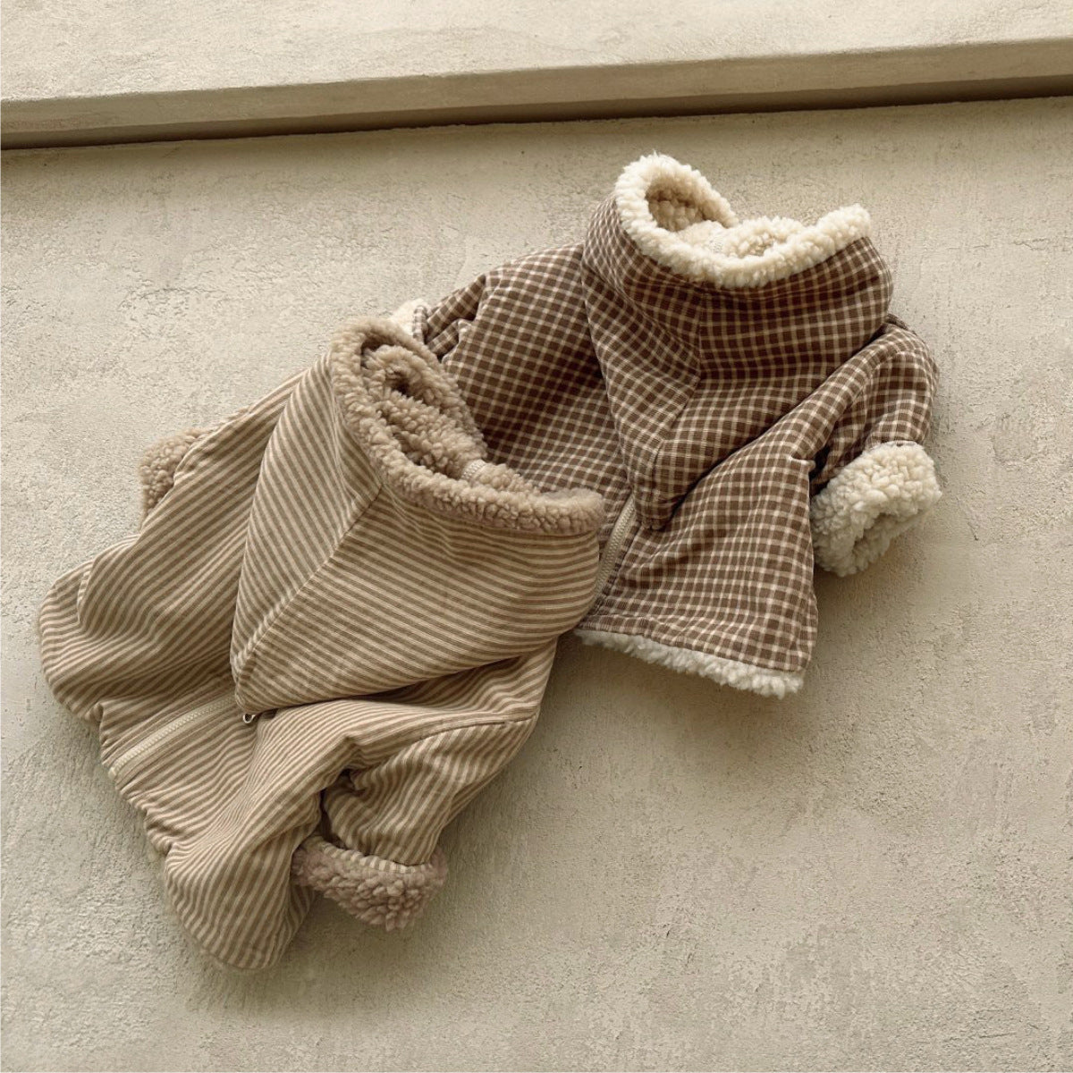 Arrival Winter Baby Kids Unisex Plaid or Striped Pattern Fleece-Lined Hoodies