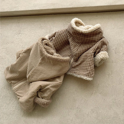 Arrival Winter Baby Kids Unisex Plaid or Striped Pattern Fleece-Lined Hoodies