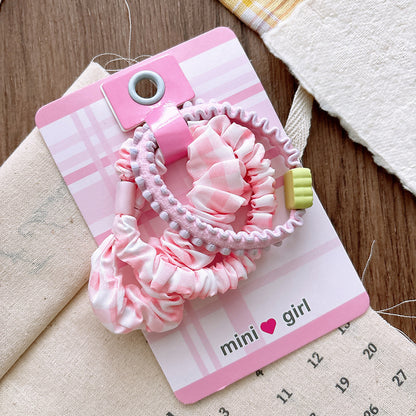 Collection of 3 Versatile Sweet Pink Hair Ties, MyKids-USA®, Ponytail Holders, MyKids-USA - Size/Age - Average Size (0-12Y） - Color - Light Pink -  -  - TR2601061111-C.