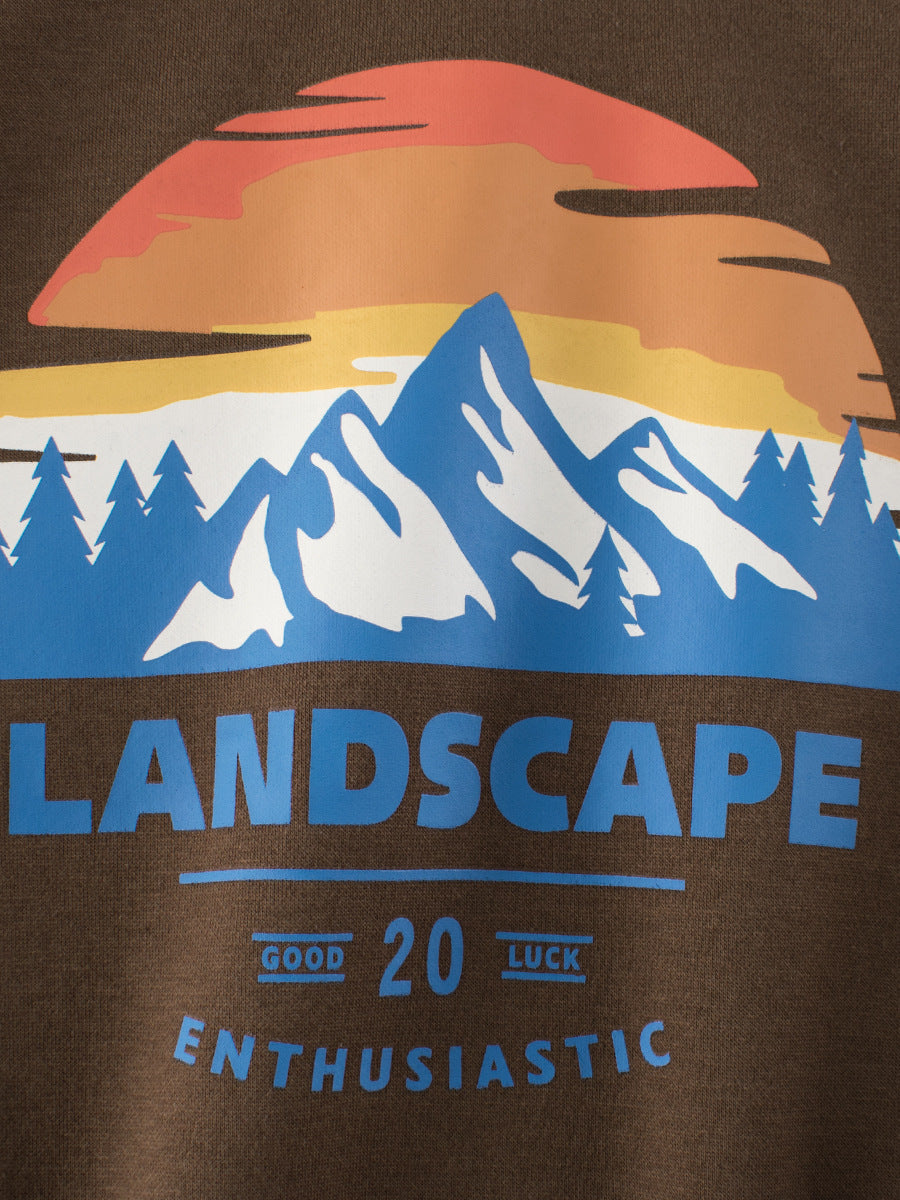 Winter Arrival Boys Landscape Print Crew Neck Long Sleeves Thick Sweatshirt, MyKids-USA®, Baby & Toddler Outerwear, MyKids-USA -  -  -  -  -  -  - 