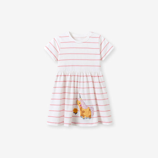 Summer Striped Dress for Girls, European and American Cute Animals Cartoon Pattern Dress, MyKids-USA®, Baby & Toddler Dresses, MyKids-USA -  -  -  -  -  -  - .