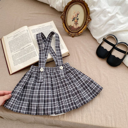 Plaid Pattern & Blouse College Style Sets