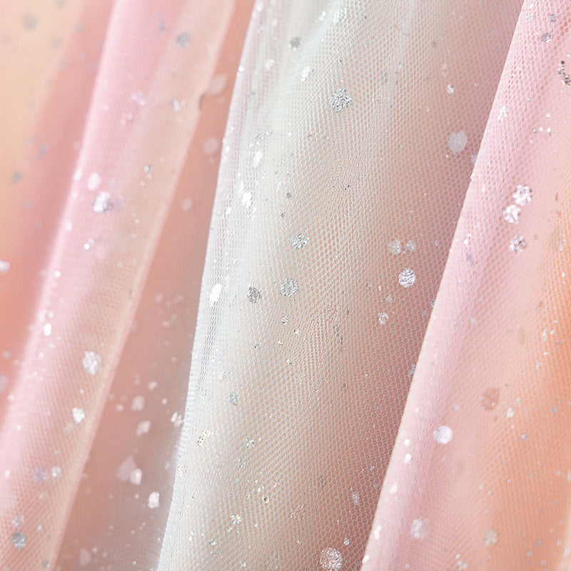 Summer Arrival Heart and Dots Pattern Short Sleeves Dress for Stylish Girls