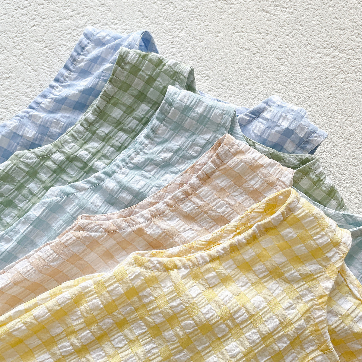 Summer Arrival Baby Boys and Girls Sleeveless Plaid Pattern Bodysuit, MyKids-USA®, Bodysuits, MyKids-USA -  -  -  -  -  -  - .