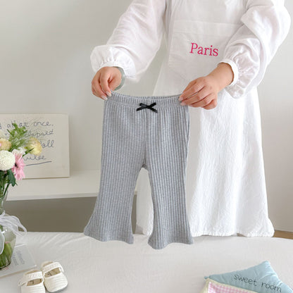 MyKids-USA® Arrival Autumn Plain Butterfly-bows Decorated Pants for Girls