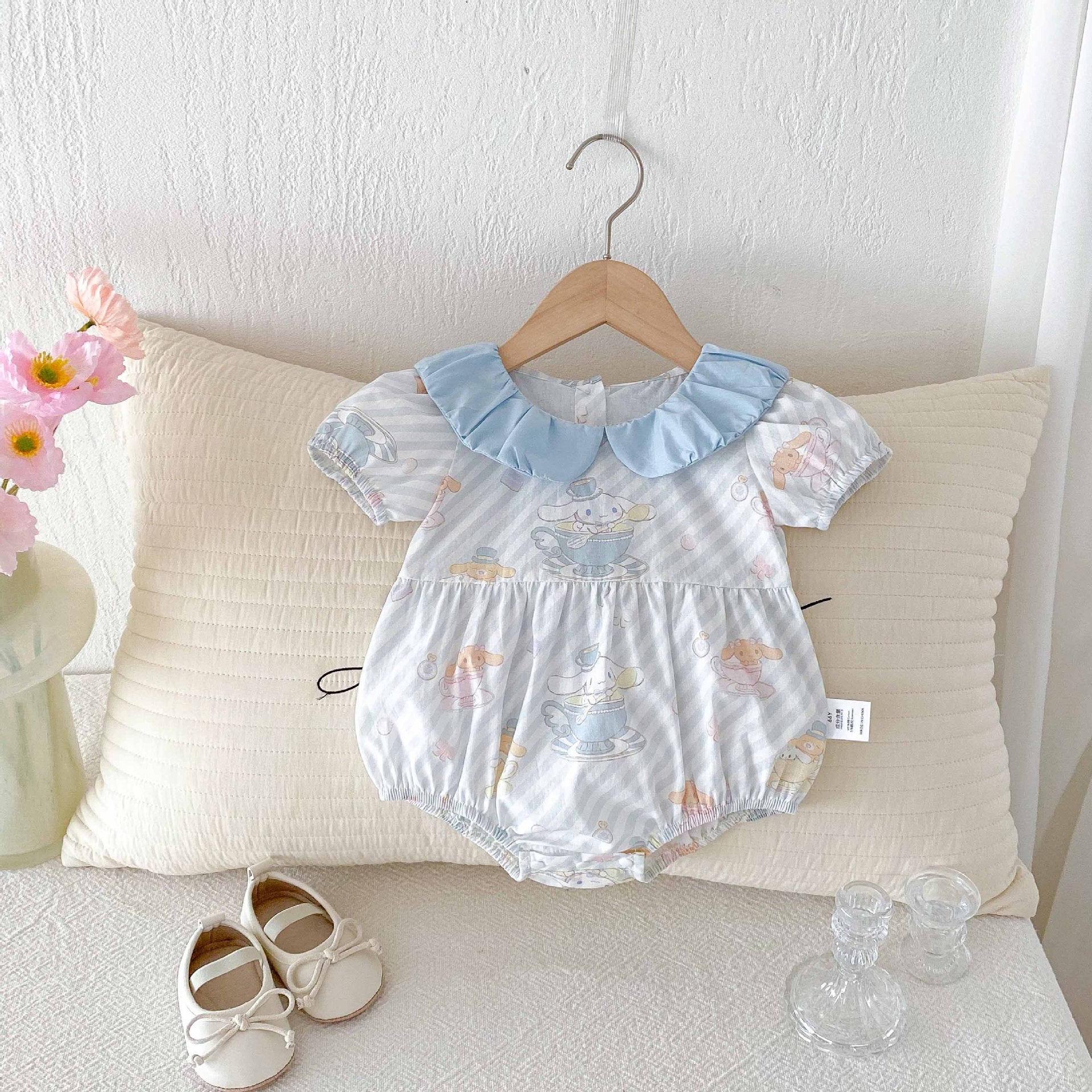 Summer Arrival Baby Girls Cute Cartoon Pattern Short Sleeves Striped Onesies, MyKids-USA®, Baby One-Pieces, MyKids-USA -  -  -  -  -  -  - 