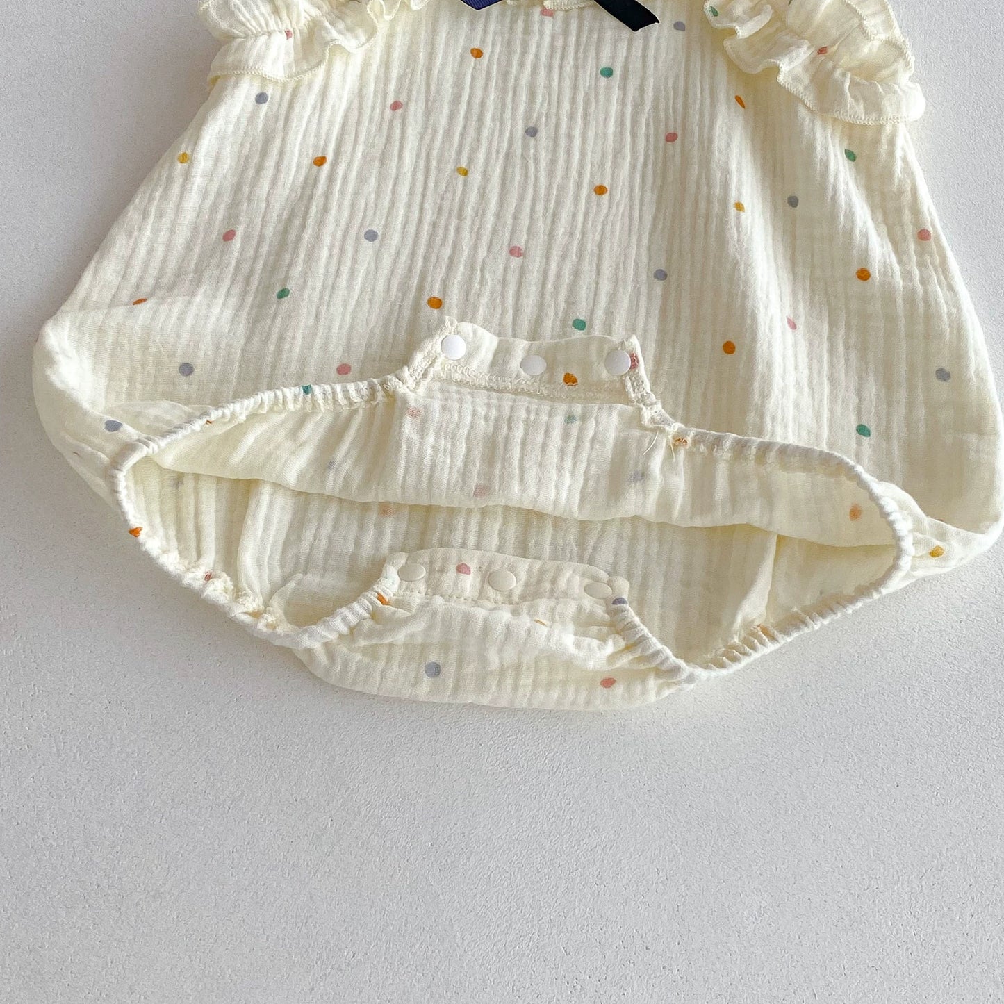 Summer Arrival Baby Girls Sleeveless Butterfly-bow Decorated Onesies with Colorful Dots Pattern, MyKids-USA®, Baby One-Pieces, MyKids-USA -  -  -  -  -  -  - 