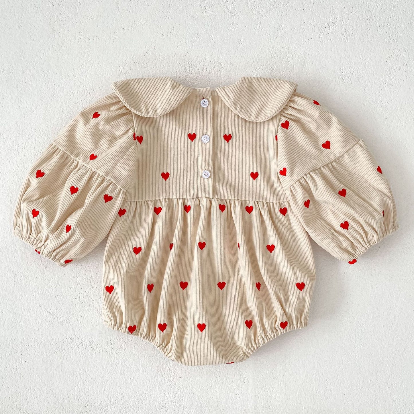 MyKids-USA® Autumn Hearts Pattern Baby Kids Girls Princess Long Sleeves Bodysuit
