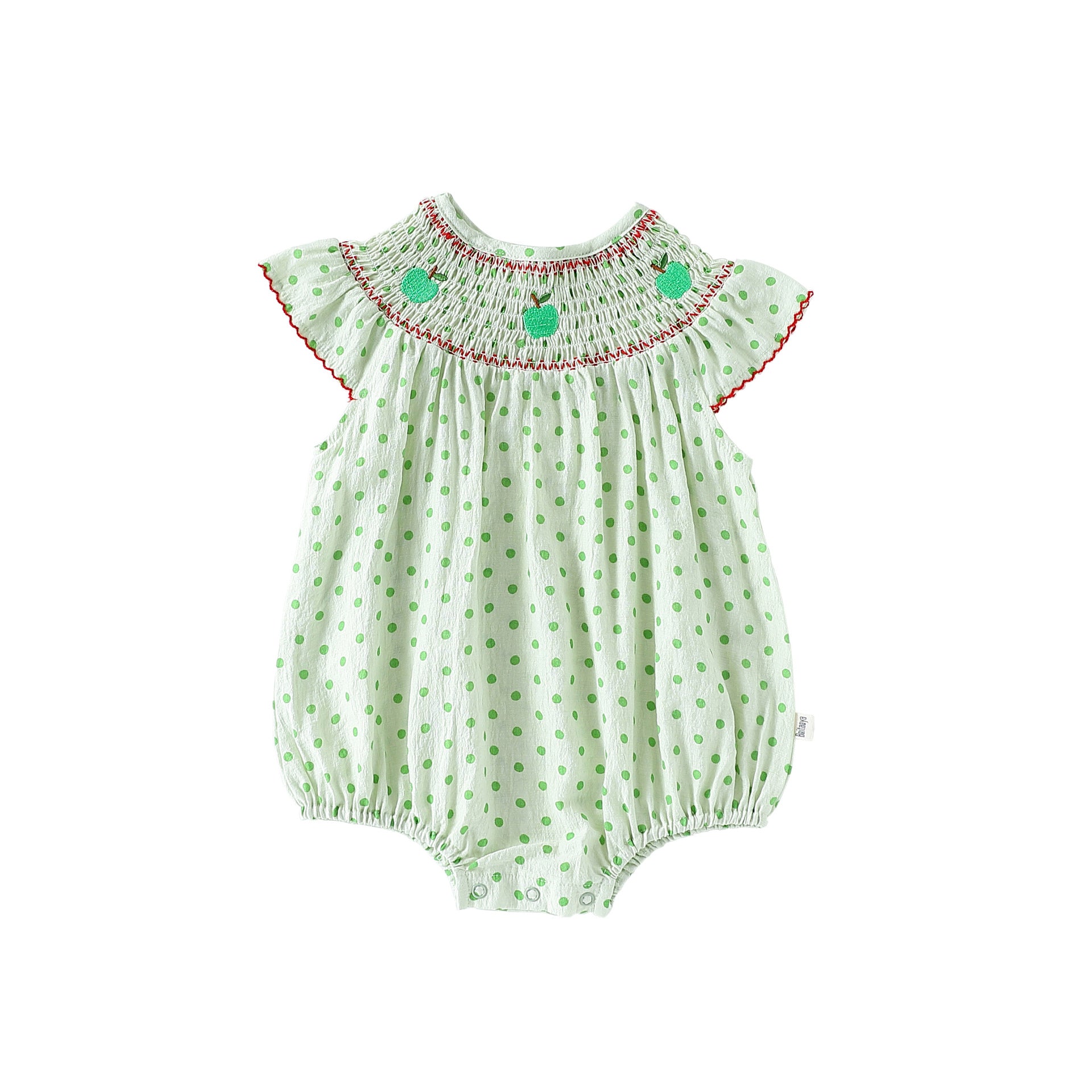 Spring Arrival Baby Girls Long Sleeves or Fly Sleeves Dots Pattern Bodysuit, MyKids-USA®, Bodysuits, MyKids-USA - Size/Agw - 66 (3-6M) - Color - Green -  -  - TR2603052357-A.