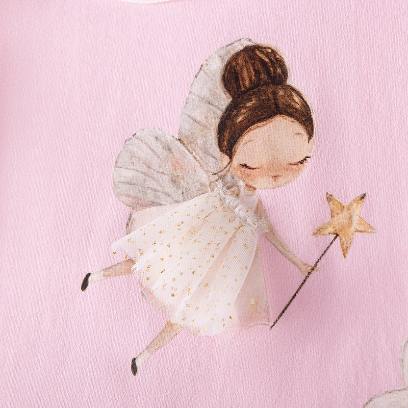 Summer Arrival Animals and Fairy Cartoon Pattern Short Sleeves Dress with Collar for Stylish Girls, MyKids-USA®, Baby & Toddler Dresses, MyKids-USA -  -  -  -  -  -  - .