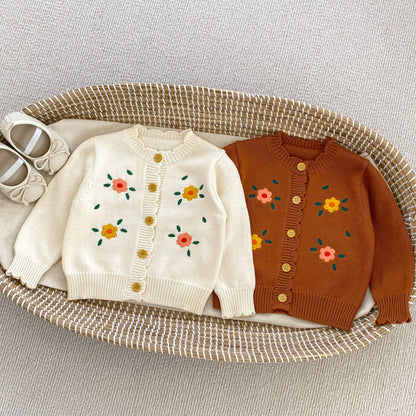 Baby Girl Flower Embroidered Design Cardigans