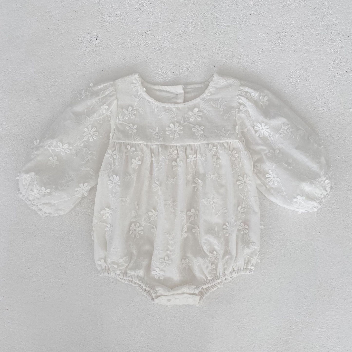 Arrival Spring and Autumn Flowers Pattern Baby Kids Girls Solid Color Onesies and Dress – Princess Sister Matching Set