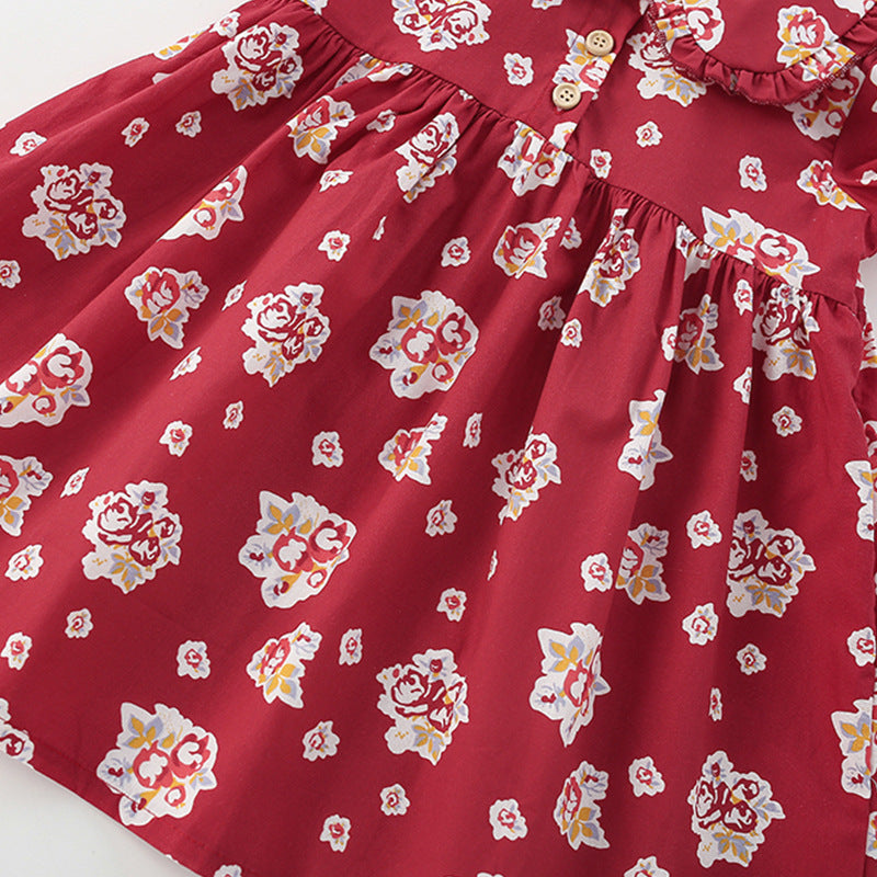 Summer Arrival Flowers Pattern Short Sleeves Peter Pan Collar Dress for Stylish Girls, MyKids-USA®, Baby & Toddler Dresses, MyKids-USA -  -  -  -  -  -  - 