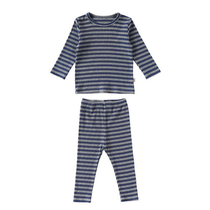 Spring and Autumn Baby Kids Striped Pattern Long Sleeves Top and Pants Clothing Set, MyKids-USA®, Baby & Toddler Outfits, MyKids-USA - Size/Age - 73 (6-9M) - Color - Navy Blue (Dark Blue) -  -  - TR2509262349-A