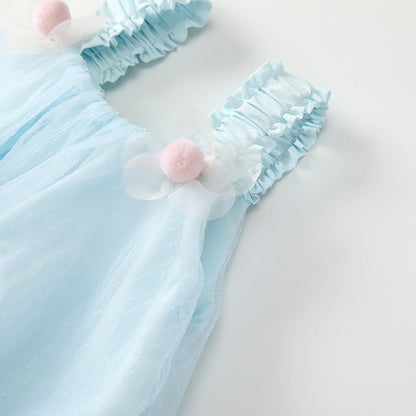 Summer Hot Selling Kids Girls Cute Blue Sleeveless Tulle Dress, MyKids-USA®, Baby & Toddler Dresses, MyKids-USA -  -  -  -  -  -  - 