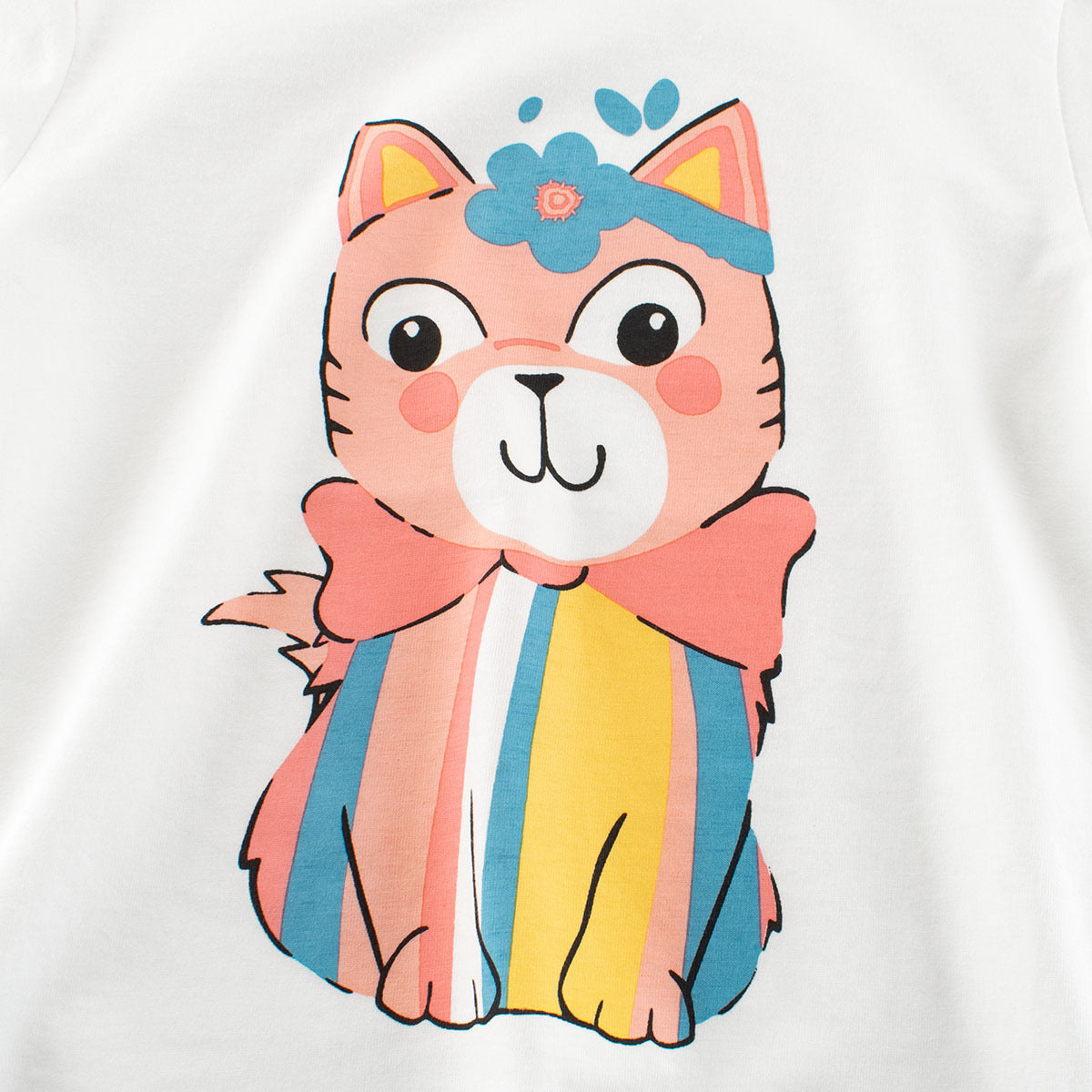 Summer Girls’ Cartoon Cats Pattern Printed T-shirt in European and American Style, MyKids-USA®, Baby & Toddler Tops, MyKids-USA -  -  -  -  -  -  - 