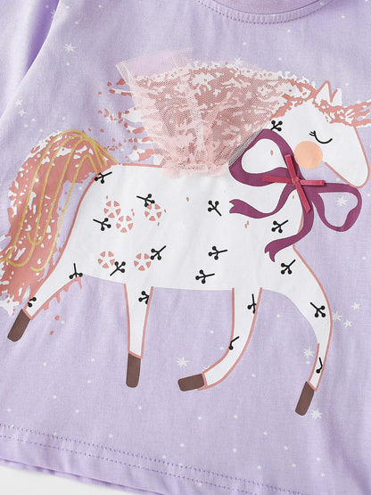 MyKids-USA® Spring and Autumn Baby Kids Girls Cartoon Pattern Long Sleeves Top
