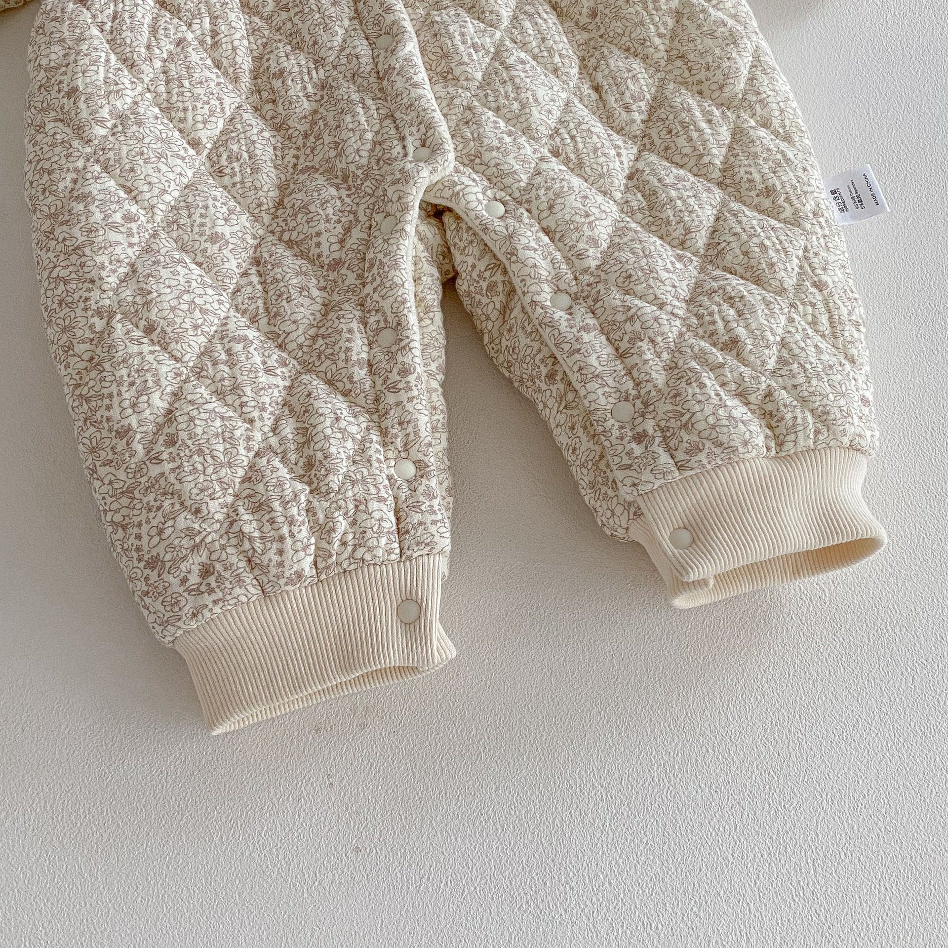 Winter Arrival Baby Girls Long Sleeves Floral and Argyle Pattern Fleece-line Warm Rompers, MyKids-USA®, Baby One-Pieces, MyKids-USA -  -  -  -  -  -  - 