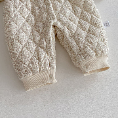 Winter Arrival Baby Girls Long Sleeves Floral and Argyle Pattern Fleece-line Warm Rompers, MyKids-USA®, Baby One-Pieces, MyKids-USA -  -  -  -  -  -  - 