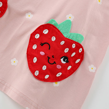 Summer Arrival Red Strawberry Cartoon Pattern Short Sleeves Cute Dress for Stylish Girls, MyKids-USA®, Baby & Toddler Dresses, MyKids-USA -  -  -  -  -  -  - 