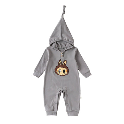 Autumn Arrival Baby Unisex Long Sleeves Cartoon Pattern Hooded Rompers, MyKids-USA®, Baby One-Pieces, MyKids-USA - Size/Age - 66 (3-6M) - Color - Grey -  -  - TR2509062156-B