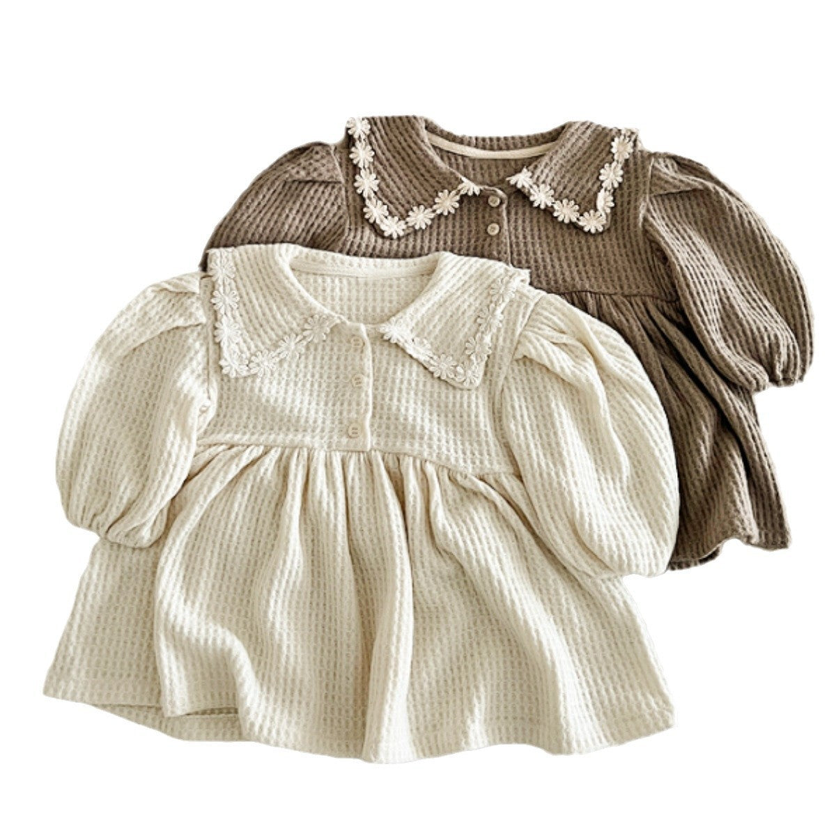 MyKids-USA® Autumn Arrival Baby Kids Girls Princess Long Sleeves Flowers Lace Trim Dress
