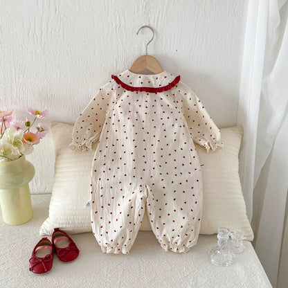 Autumn Arrival Baby Girls Long Sleeves Hearts Pattern Rompers, MyKids-USA®, Baby One-Pieces, MyKids-USA -  -  -  -  -  -  - 