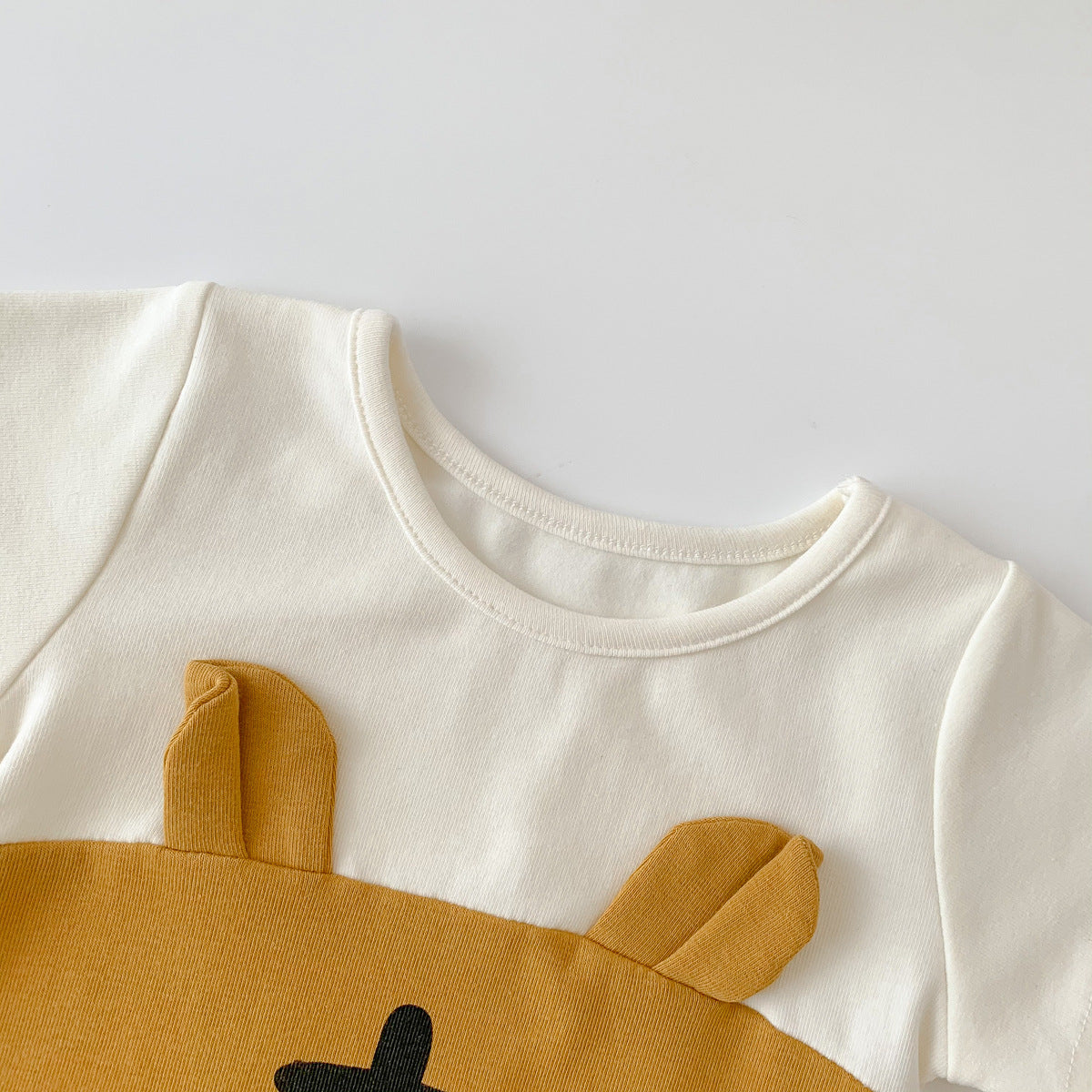 Summer Arrival Baby Short Sleeves Tiger Pattern Color Patchwork Bodysuit