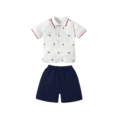 Baby And Kids Boys Polo Top And Shorts Casual Clothing Set