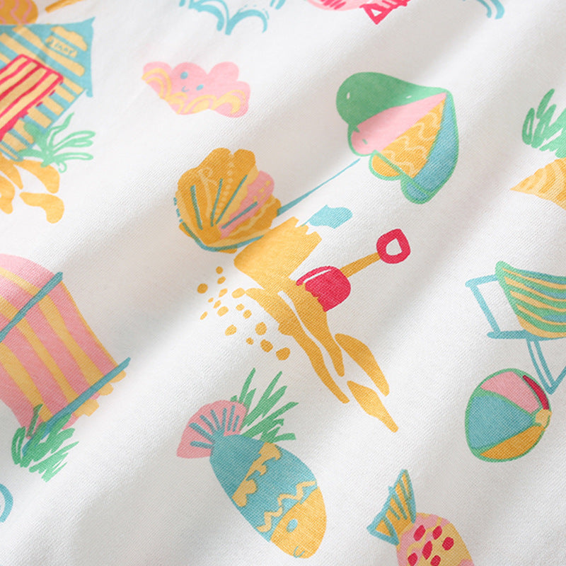 Summer Baby Kids Good Weather Cartoon Pattern T-shirt and Pink Shorts Clothing Set for Girls, MyKids-USA®, Baby & Toddler Outfits, MyKids-USA -  -  -  -  -  -  - 