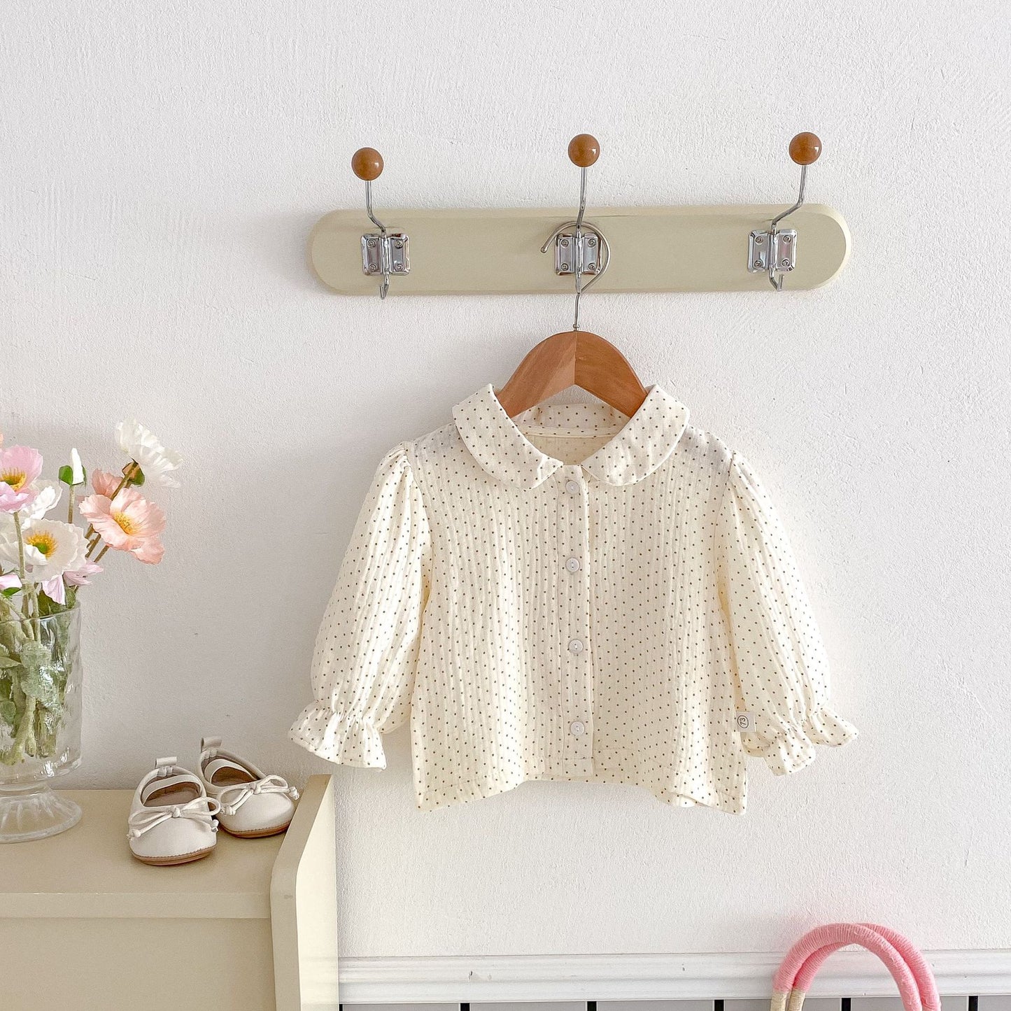 Autumn and Spring Arrival Baby Kids Girls Long Sleeves Single Breasted Top, MyKids-USA®, Baby & Toddler Tops, MyKids-USA - Size/Age - 73 (6-9M) - Color - Apricot -  -  - TR2510302324-A