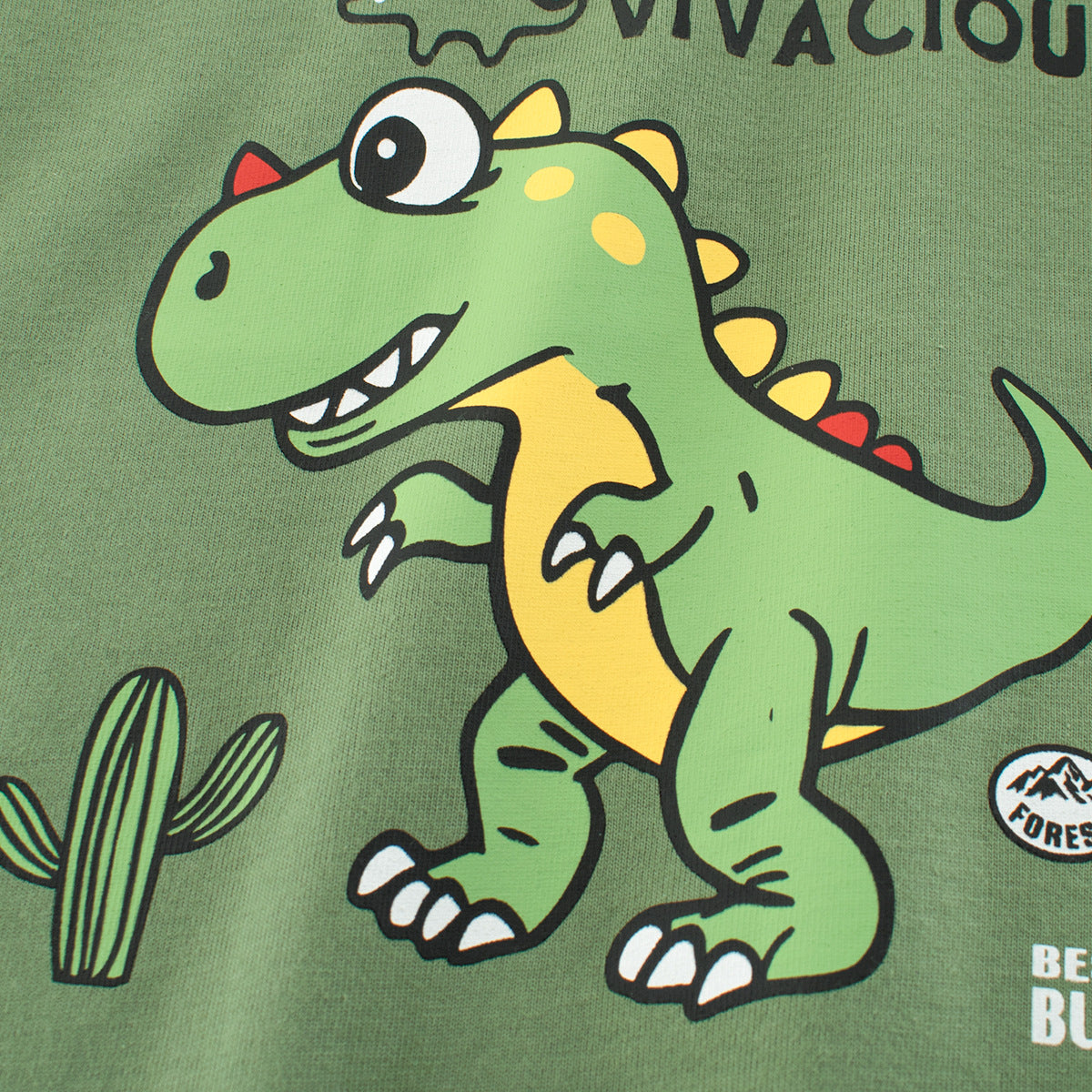 Autumn Baby Kids Boys Letters and Dinosaur Print Color Patchwork Long Sleeves Crew Neck Base Top Shirt, MyKids-USA®, Shirts, MyKids-USA -  -  -  -  -  -  - 