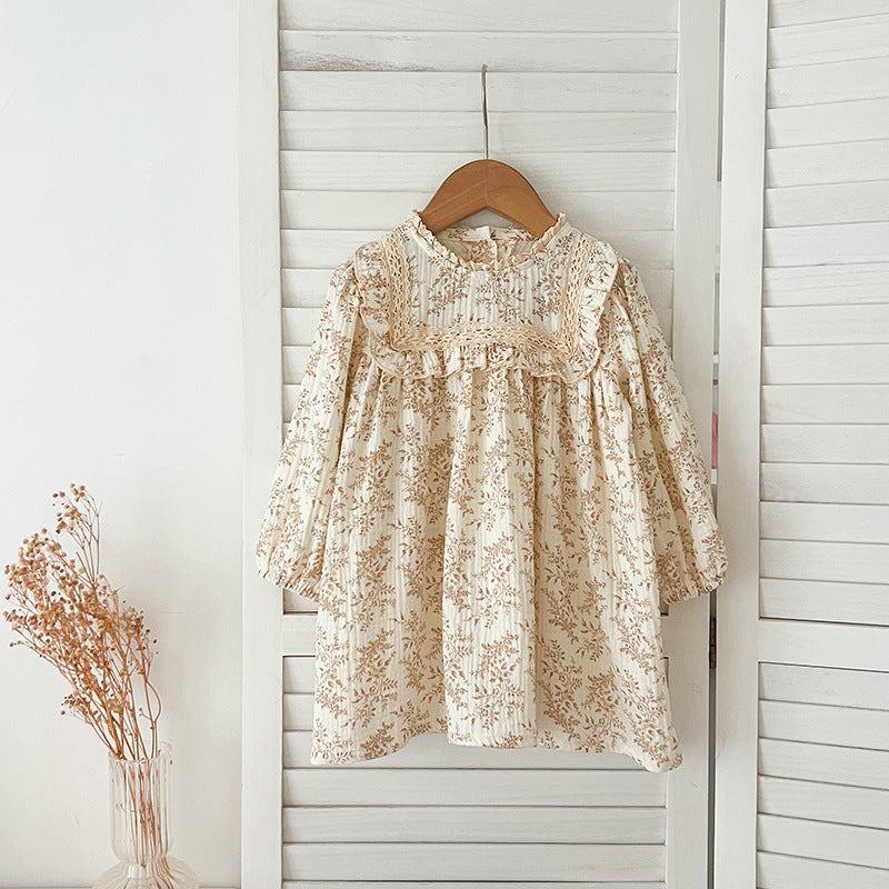 Spring Baby Girls French-style Floral Long-sleeved Onesies and Dress – Princess Sister Matching Set, MyKids-USA®, Baby & Toddler Outfits, MyKids-USA -  -  -  -  -  -  - 