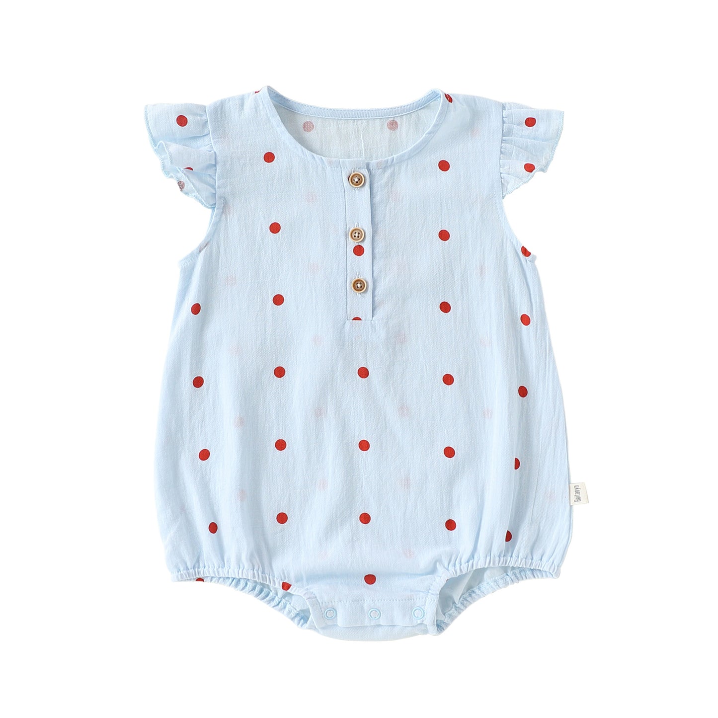 Summer Arrival Baby Girls Fly Sleeves Dots Pattern Bodysuit, MyKids-USA®, Baby & Children's One-Pieces, MyKids-USA - Size/Age - 66 (3-6M) - Color - Blue -  -  - TR2605142358-B.