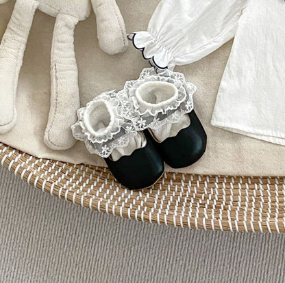 Spring Baby And Kids Girls Vintage White Shirt And Black Leather Shoes Clothing Set, MyKids-USA®, Baby & Toddler Tops, MyKids-USA - Size/Age - 66 (3-6M) - Color - Black -  -  - TR2401051142-B