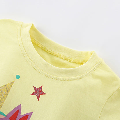 Summer Arrival Girls’ Horse Cartoon Pattern T-shirt in European and American Style, MyKids-USA®, Baby & Toddler Tops, MyKids-USA -  -  -  -  -  -  - 