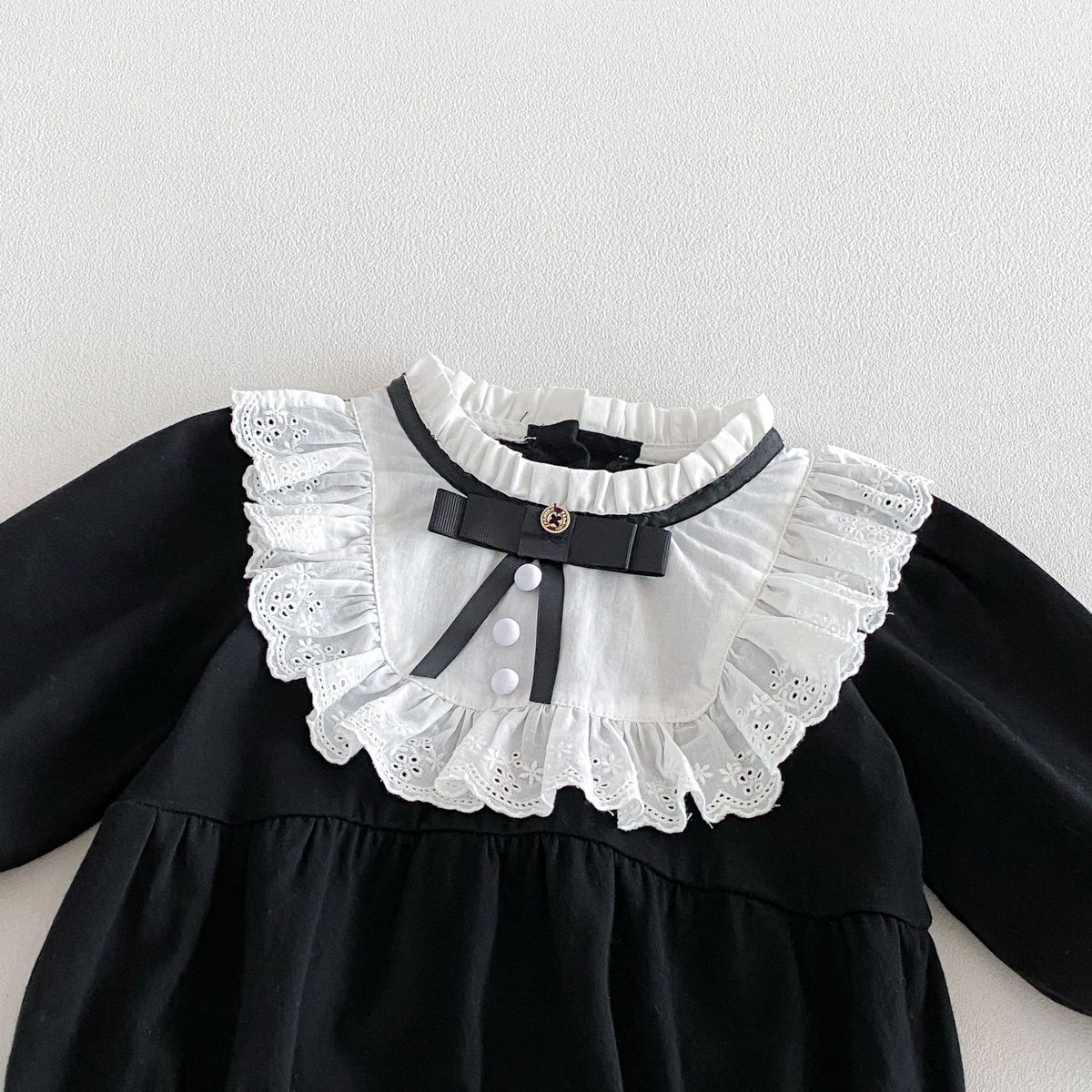 MyKids-USA® Autumn Arrival Baby Girls Long Sleeves Lace Trim Color Patchwork Bodysuit