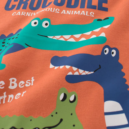 Summer Boys and Girls’ Cartoon and Letters Pattern T-shirt in European and American Style