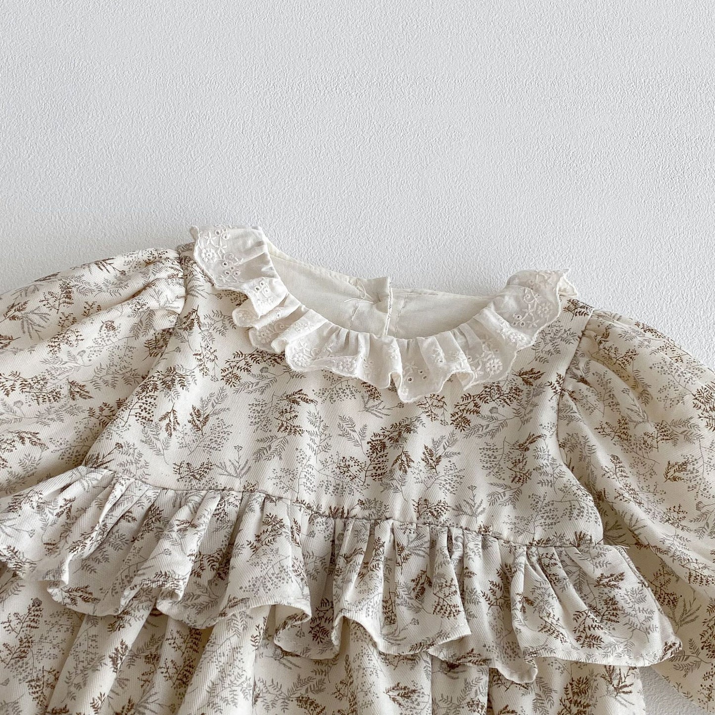 Autumn Arrival Baby Girls Long Sleeves Floral Onesies with Collar, MyKids-USA®, Baby One-Pieces, MyKids-USA -  -  -  -  -  -  - 