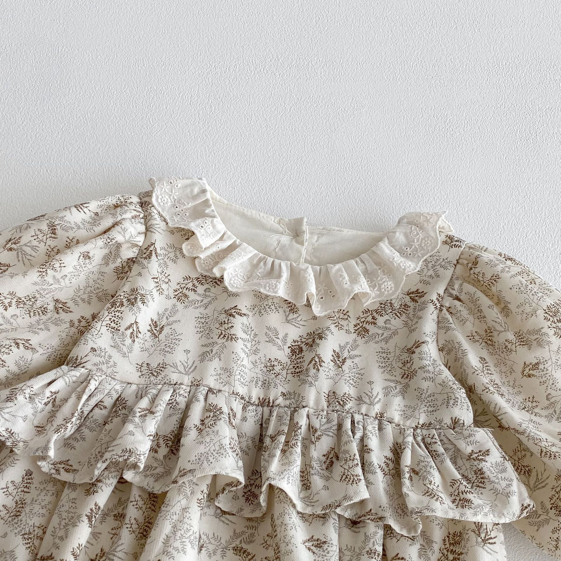 Autumn Arrival Baby Girls Long Sleeves Floral Onesies with Collar, MyKids-USA®, Baby One-Pieces, MyKids-USA -  -  -  -  -  -  - 