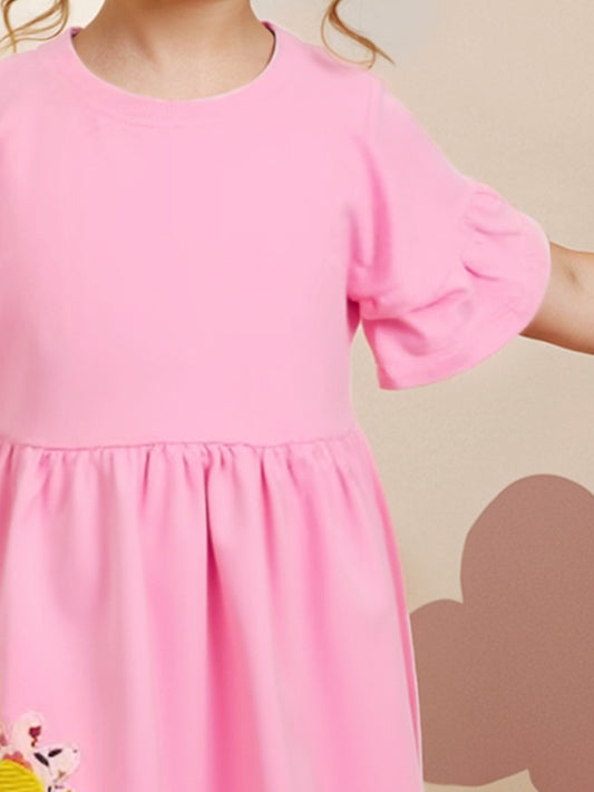 Summer Pink Dress for Girls, European and American Cute Animals Cartoon Pattern Dress, MyKids-USA®, Baby & Toddler Dresses, MyKids-USA -  -  -  -  -  -  - .